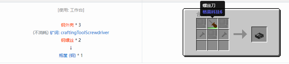 我的世界格雷科技6物品容器合成表大全