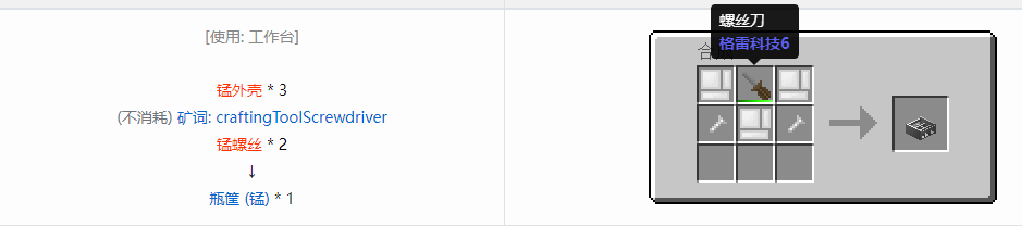 我的世界格雷科技6瓶筐合成表大全