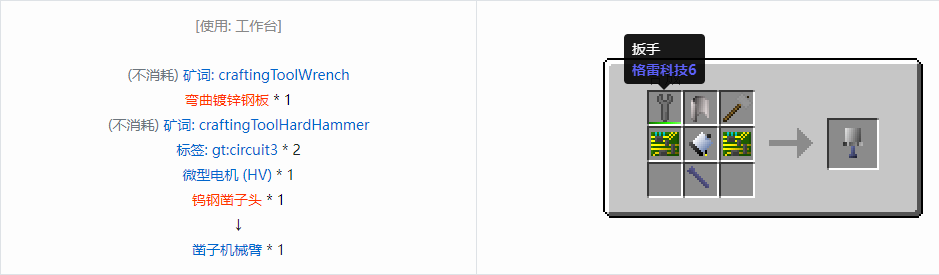 我的世界格雷科技6工具合成表大全