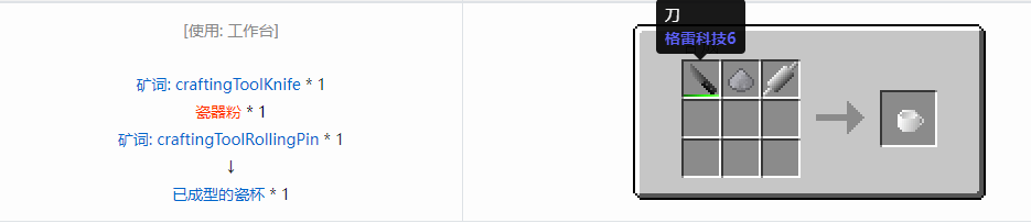 我的世界格雷科技6工具合成表大全