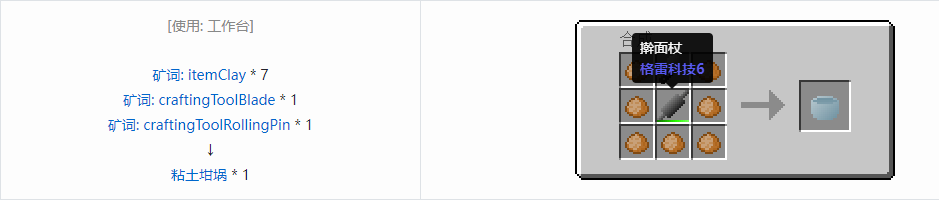 我的世界格雷科技6工具合成表大全