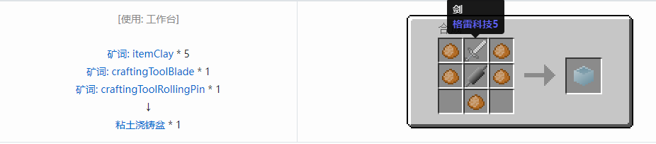 我的世界格雷科技6工具合成表大全