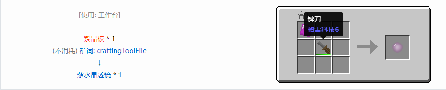 我的世界格雷科技6工具合成表大全