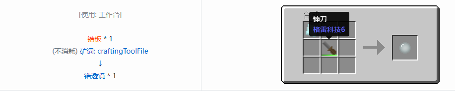 我的世界格雷科技6工具合成表大全