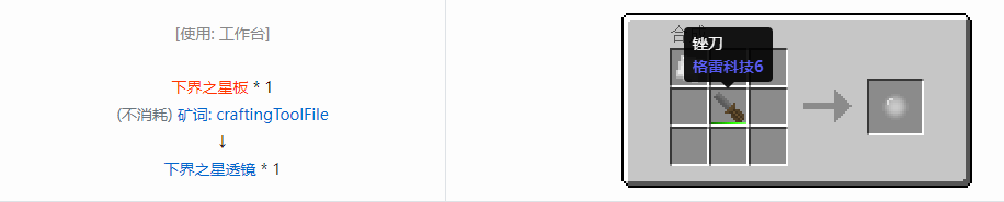 我的世界格雷科技6工具合成表大全