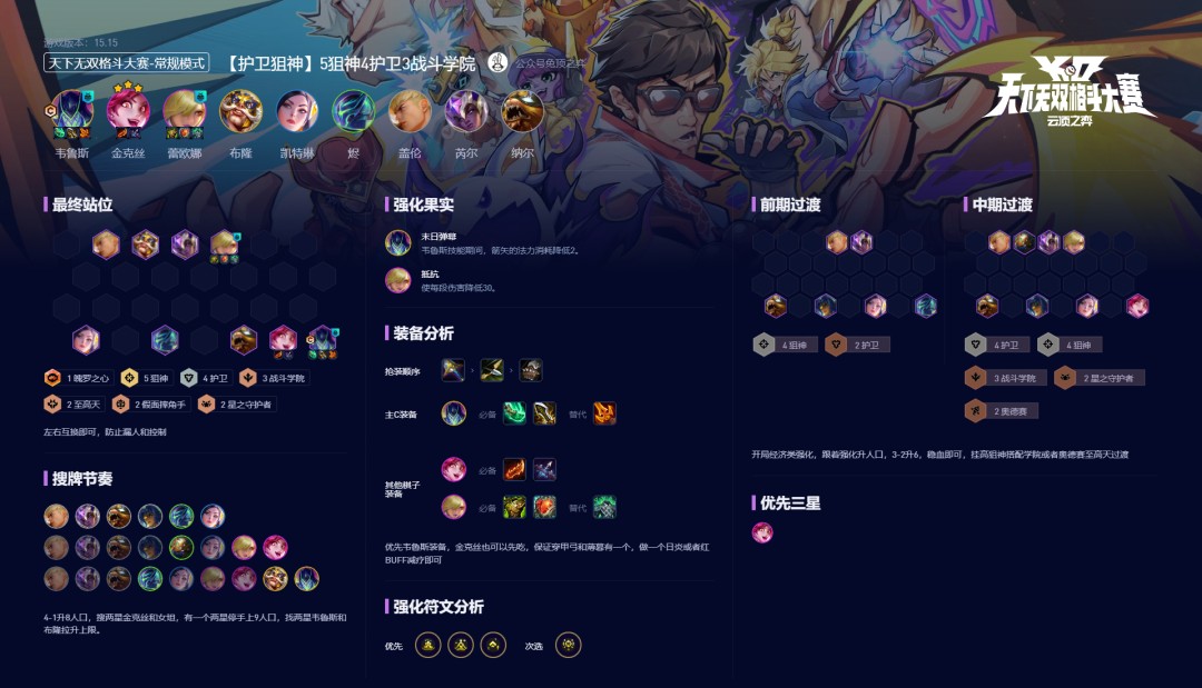云顶之弈S15护卫狙神阵容攻略