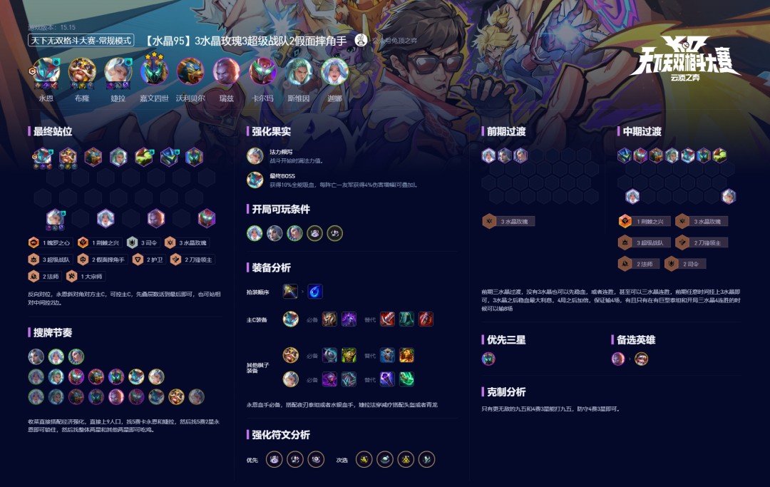 云顶之弈S15水晶95阵容攻略