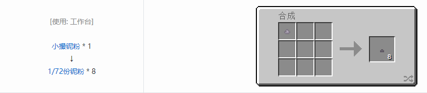 我的世界格雷科技61/72份粉合成表大全