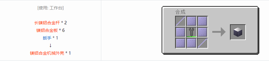 我的世界格雷科技6机械外壳合成表大全