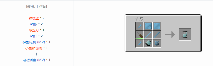 我的世界格雷科技6中间件合成表大全