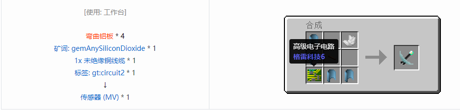 我的世界格雷科技6中间件合成表大全