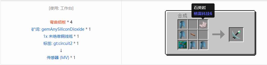 我的世界格雷科技6中间件合成表大全