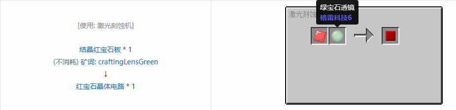 我的世界格雷科技6电路合成表大全