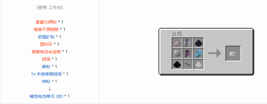 我的世界格雷科技6中间件合成表大全