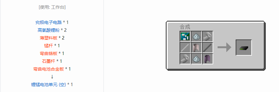 我的世界格雷科技6中间件合成表大全
