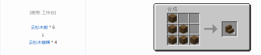 我的世界楼梯合成表大全