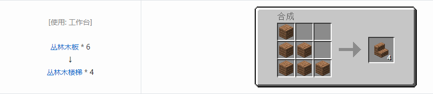 我的世界楼梯合成表大全