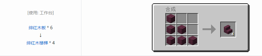 我的世界楼梯合成表大全