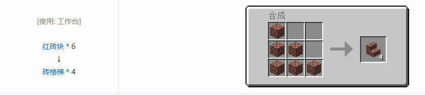 我的世界楼梯合成表大全