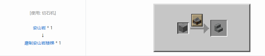 我的世界磨制安山岩楼梯怎么做