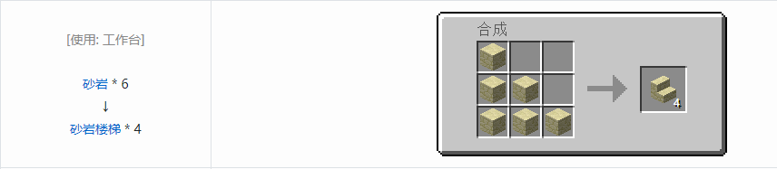 我的世界砂岩楼梯怎么制作