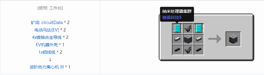 我的世界格雷科技5单方块机器合成表大全