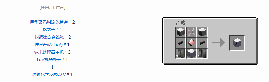 我的世界格雷科技5单方块机器合成表大全