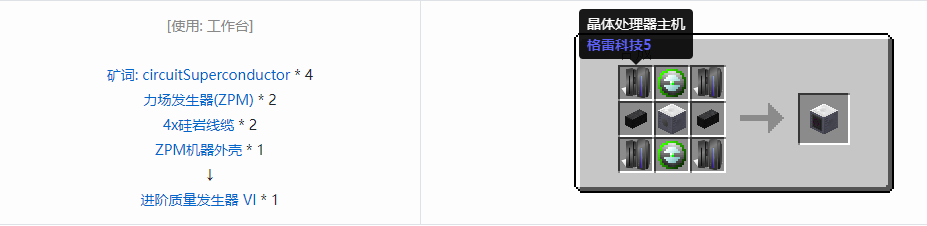 我的世界格雷科技5单方块机器合成表大全