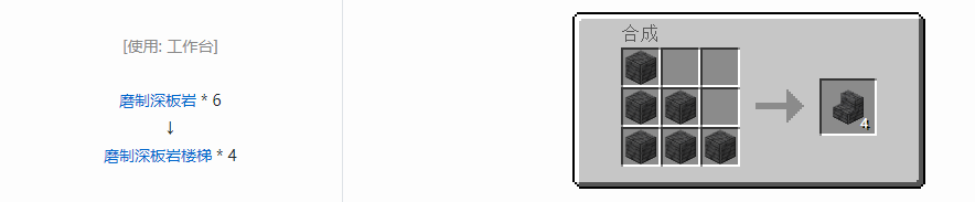 我的世界磨制深板岩楼梯怎么做