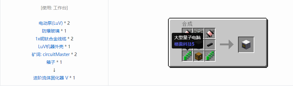 我的世界格雷科技5单方块机器合成表大全