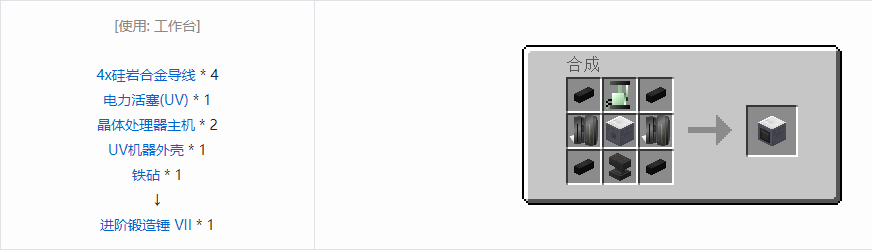 我的世界格雷科技5单方块机器合成表大全