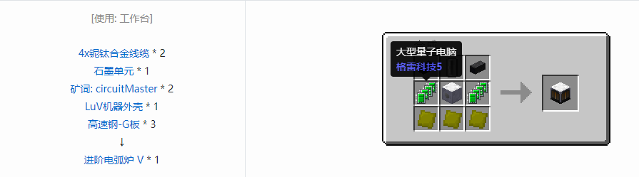 我的世界格雷科技5单方块机器合成表大全