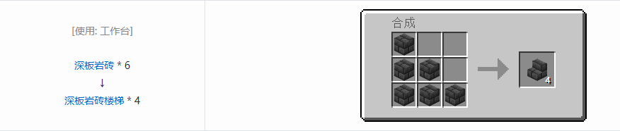 我的世界深板岩砖楼梯怎么做