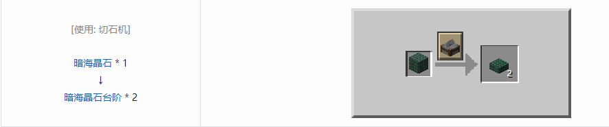 我的世界暗海晶石台阶怎么做