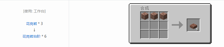 我的世界花岗岩台阶怎么合成