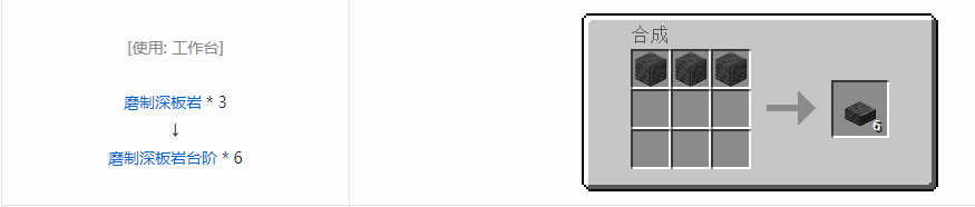 我的世界磨制深板岩台阶怎么做