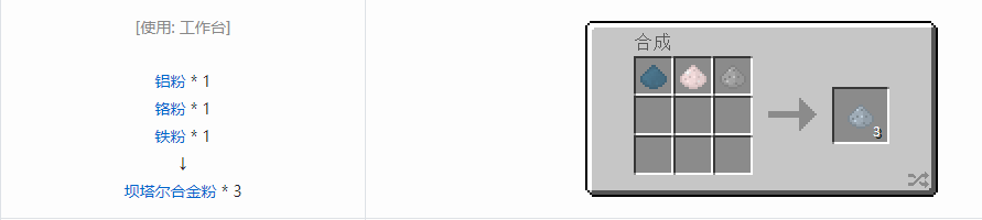 我的世界格雷科技5粉合成表大全