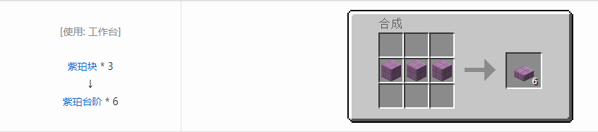 我的世界紫珀台阶怎么合成