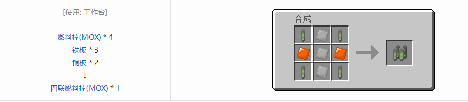 我的世界格雷科技5核电相关合成表大全