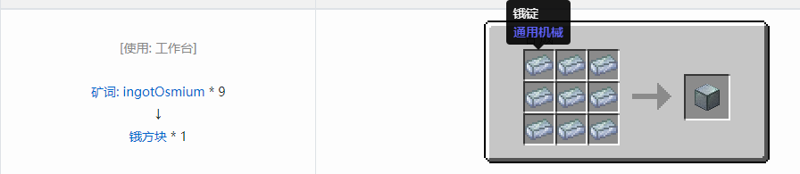 我的世界通用机械材料合成表大全