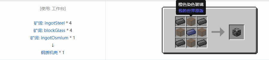 我的世界通用机械材料合成表大全
