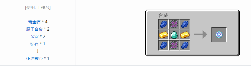 我的世界通用机械材料合成表大全
