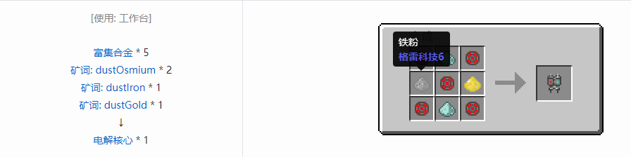 我的世界通用机械材料合成表大全