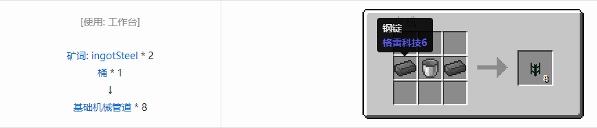 我的世界通用机械管道合成表大全