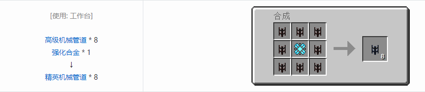 我的世界通用机械管道合成表大全