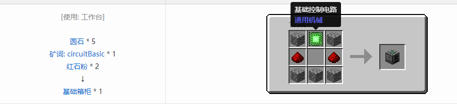我的世界通用机械存储合成表大全
