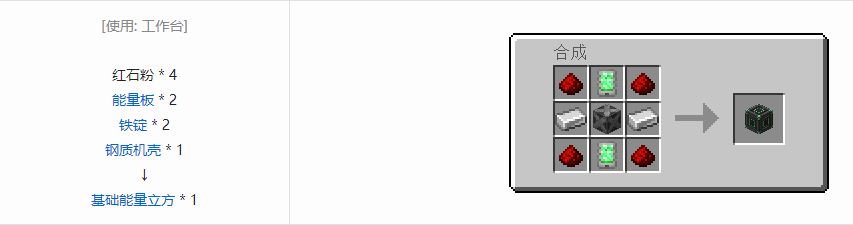 我的世界通用机械存储合成表大全