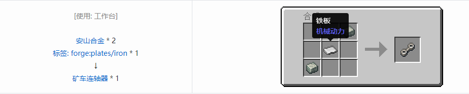 我的世界机械动力功能性物品合成表大全