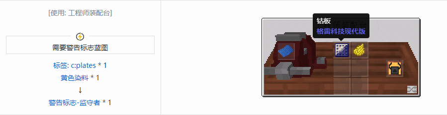 我的世界沉浸工程警告标志合成表大全