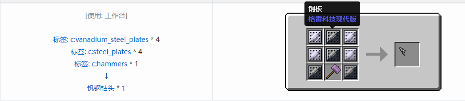 我的世界格雷科技现代版钻头合成表大全